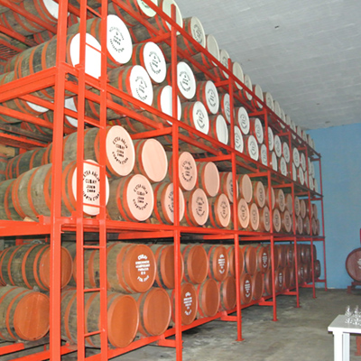 Barrels at distillery