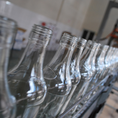 Bottles in distillery